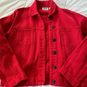 All red cotton jacket